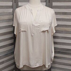 Flutter Short Sleeve Blouse | 89th + Madison | 3X